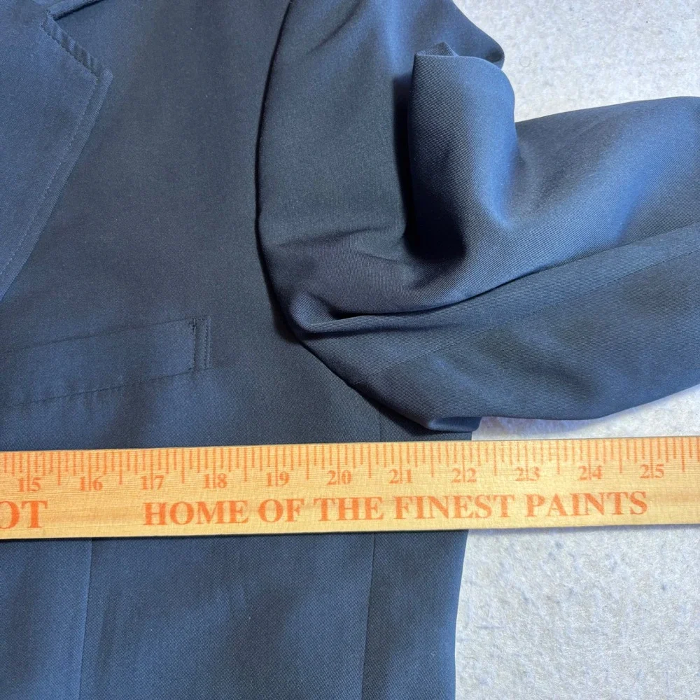 Duluth Trading Co Mens 44 Tall‎ Blue Polyester Blazer Jacket Workwear Outerwear